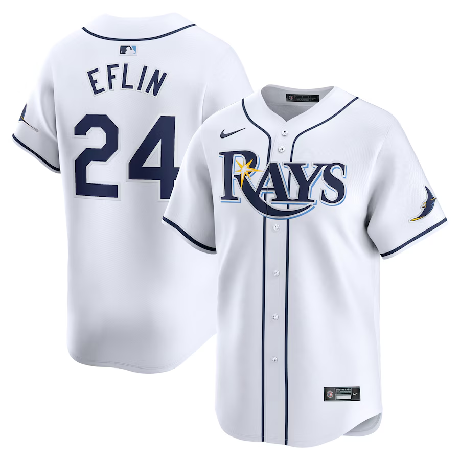Tampa Bay Rays #24 Zach Eflin Nike Home Limited Player Jersey - White