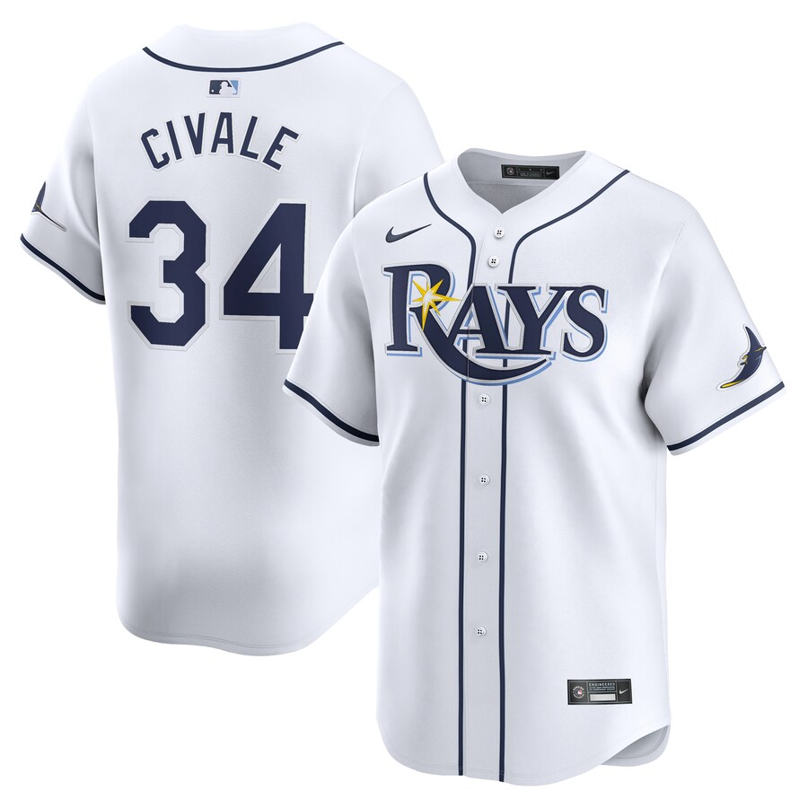 Tampa Bay Rays #34 Aaron Civale Nike Home Limited Player Jersey - White