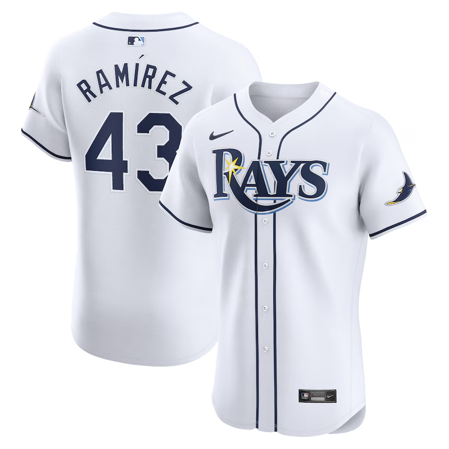 Tampa Bay Rays #43 Harold Ramirez Nike Home Elite Player Jersey - White