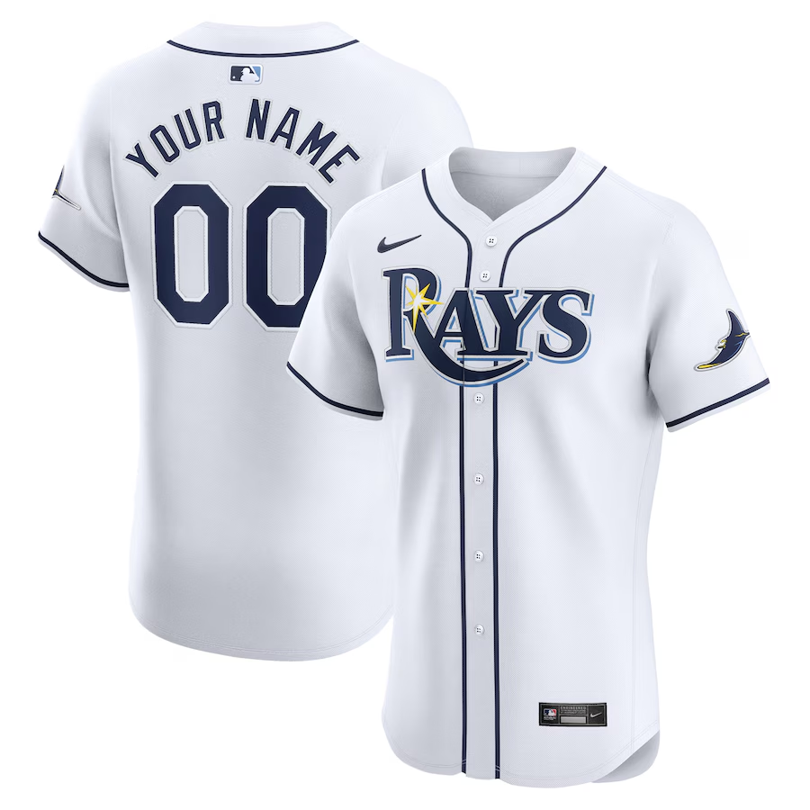 Tampa Bay Rays Customized Nike Home Elite Jersey - White