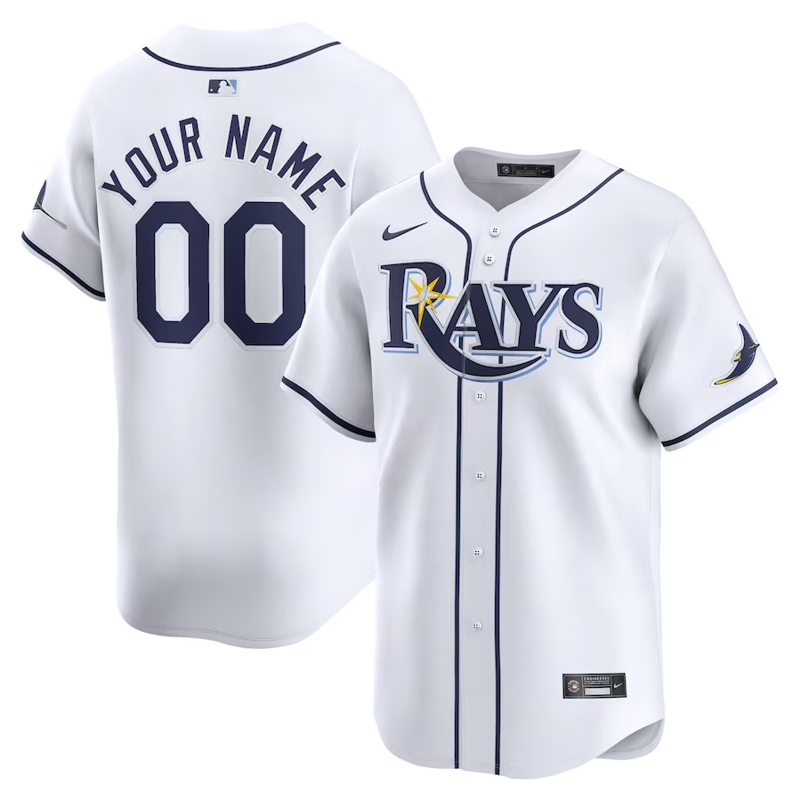 Tampa Bay Rays Customized Nike Home Limited Jersey - White
