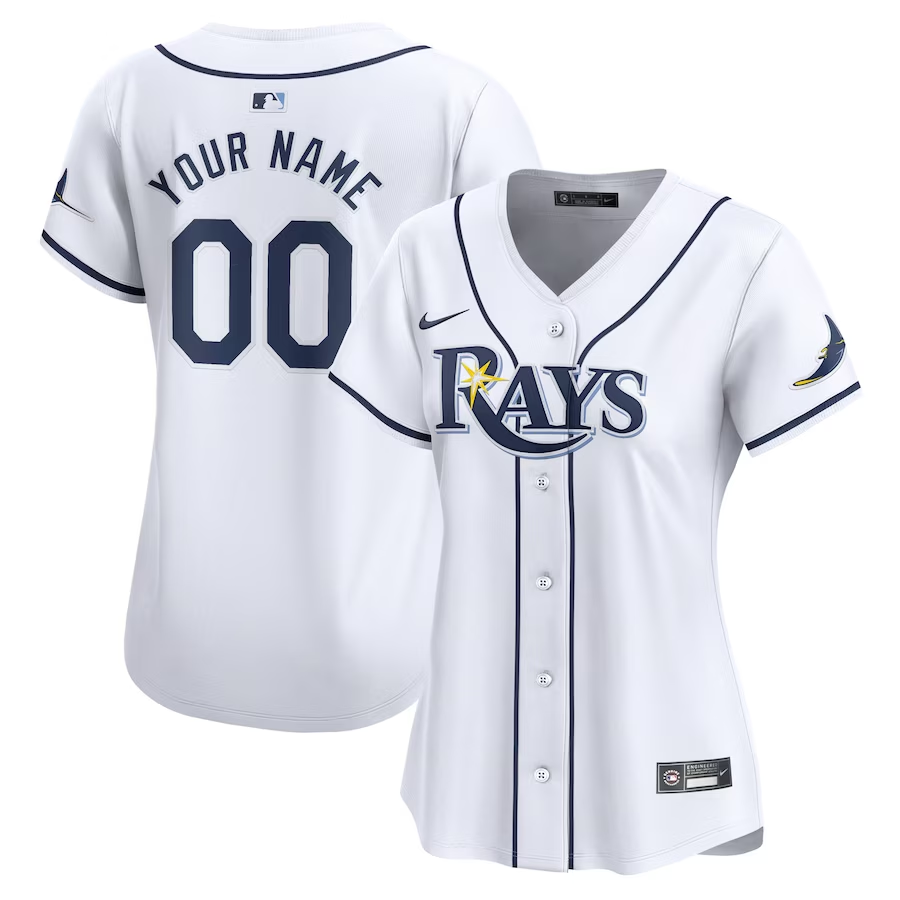 Tampa Bay Rays Customized Womens Nike Home Limited Jersey - White