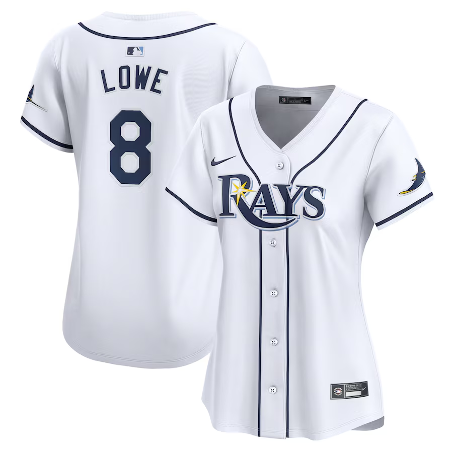 Tampa Bay Rays Womens #8 Brandon Lowe Nike Home Limited Player Jersey - White
