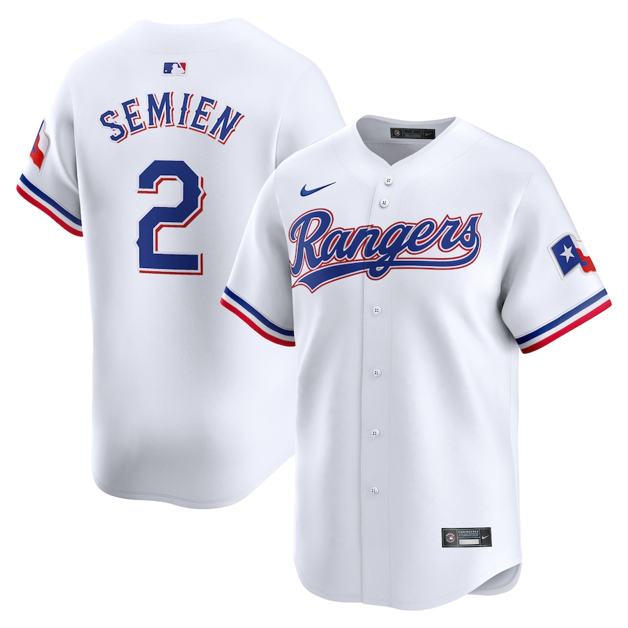 Texas Rangers #2 Marcus Semien Nike Home Limited Player Jersey - White
