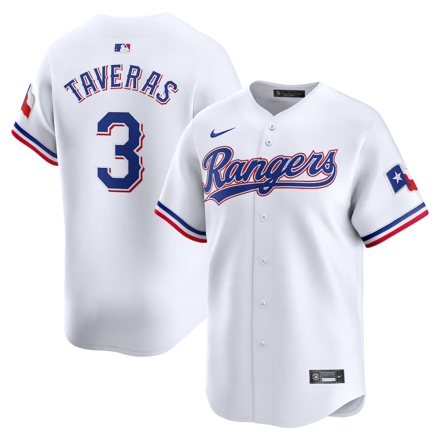 Texas Rangers #3 Leody Taveras Nike Home Limited Player Jersey - White