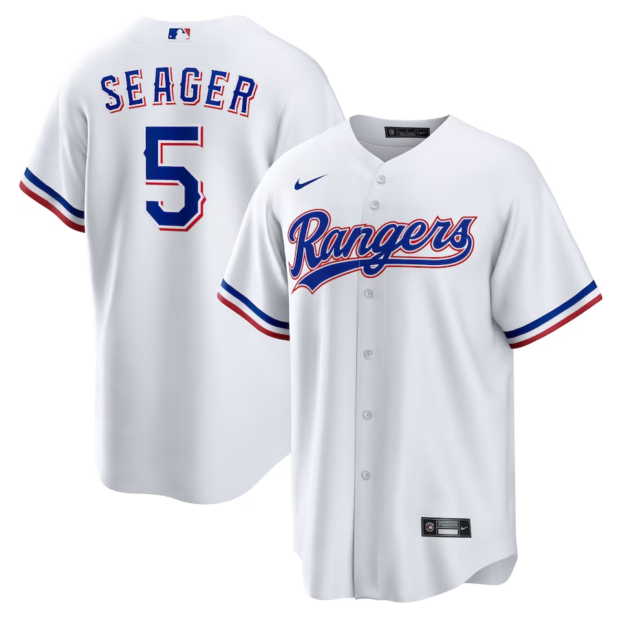 Texas Rangers #5 Corey Seager Nike Home Replica Player Jersey - White