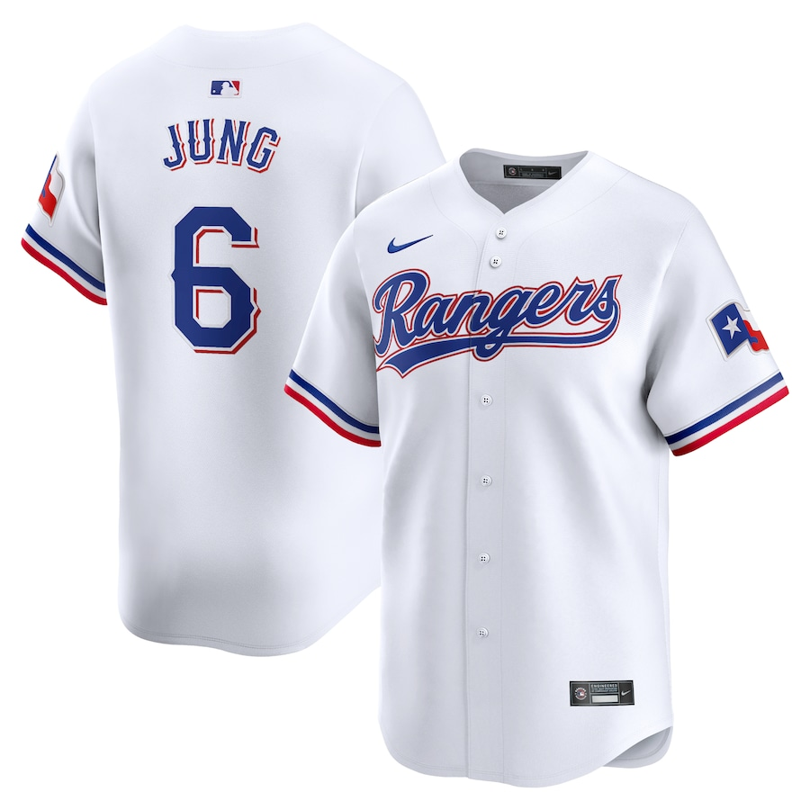Texas Rangers #6 Josh Jung Nike Home Limited Player Jersey - White