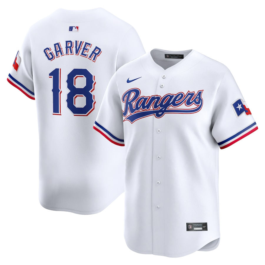 Texas Rangers #18 Mitch Garver Nike Home Limited Player Jersey - White