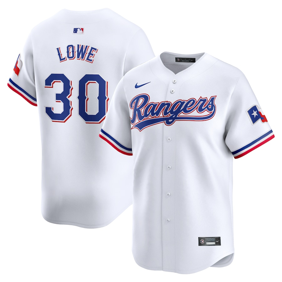 Texas Rangers #30 Nathaniel Lowe Nike Home Limited Player Jersey - White