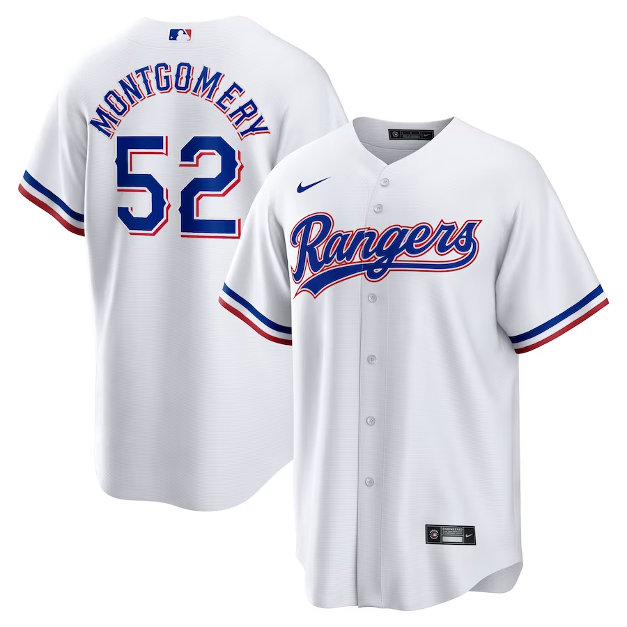 Texas Rangers #52 Jordan Montgomery Nike Home Replica Player Jersey - White