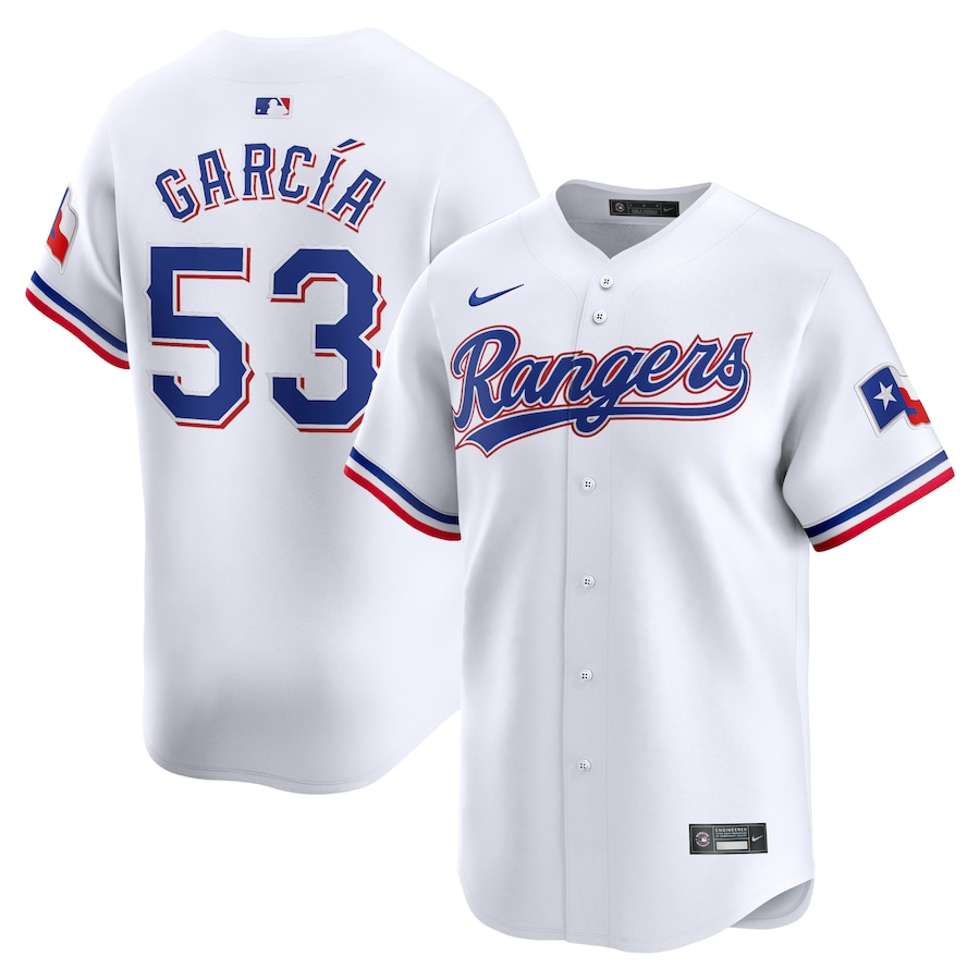 Texas Rangers #53 Adolis Garcia Nike Home Limited Player Jersey - White