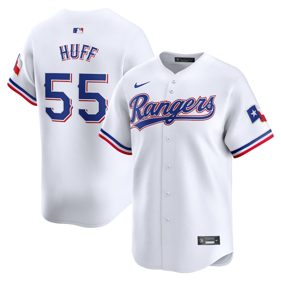 Texas Rangers #55 Sam Huff Nike Home Limited Player Jersey - White