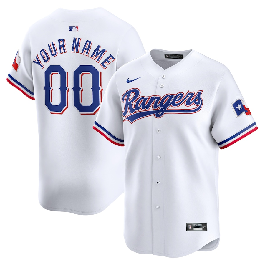 Texas Rangers Customized Nike Home Limited Jersey - White