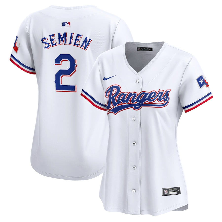 Texas Rangers Womens #2 Marcus Semien Nike Home Limited Player Jersey - White