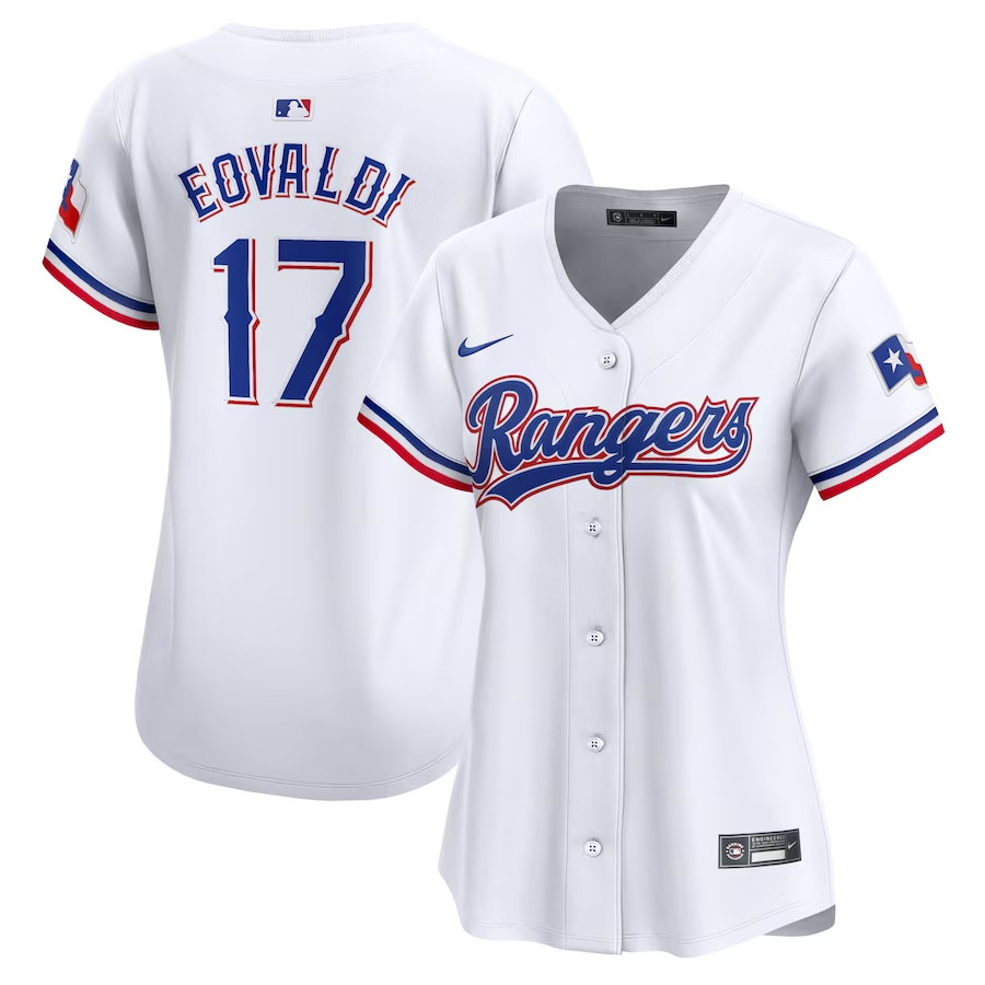 Texas Rangers Womens #17 Nathan Eovaldi Nike Home Limited Player Jersey - White