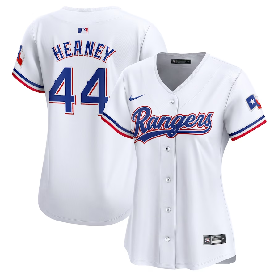 Texas Rangers Womens #44 Andrew Heaney Nike Home Limited Player Jersey - White