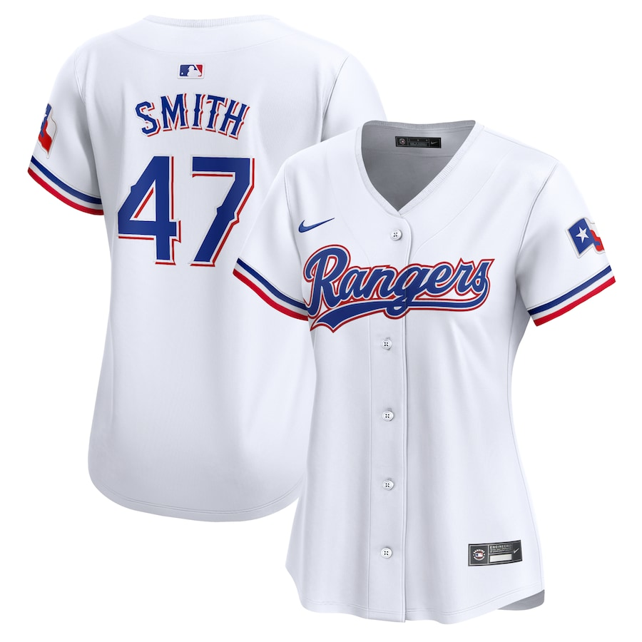 Texas Rangers Womens #47 Josh H. Smith Nike Home Limited Player Jersey - White