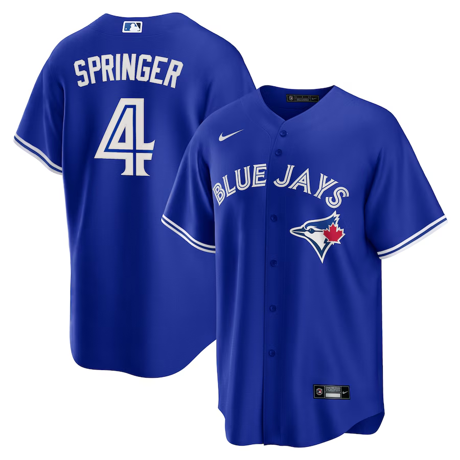 Toronto Blue Jays #4 George Springer Nike Alternate Replica Player Jersey - Royal