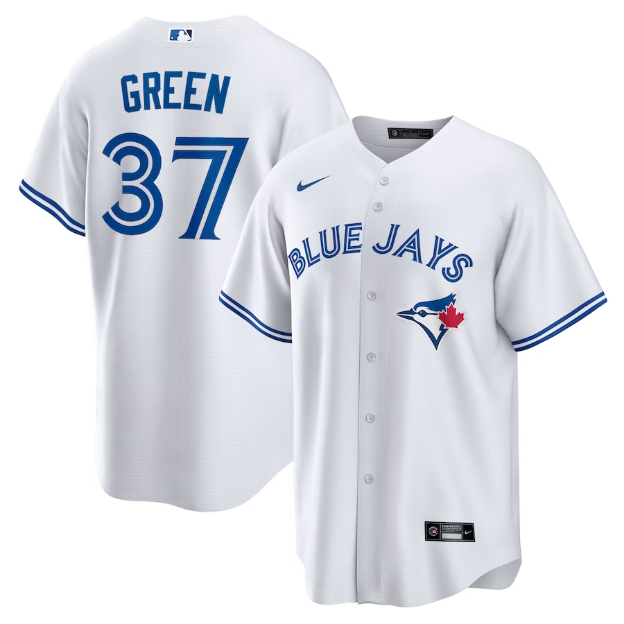 Toronto Blue Jays #37 Chad Green Nike Home Replica Player Jersey - White