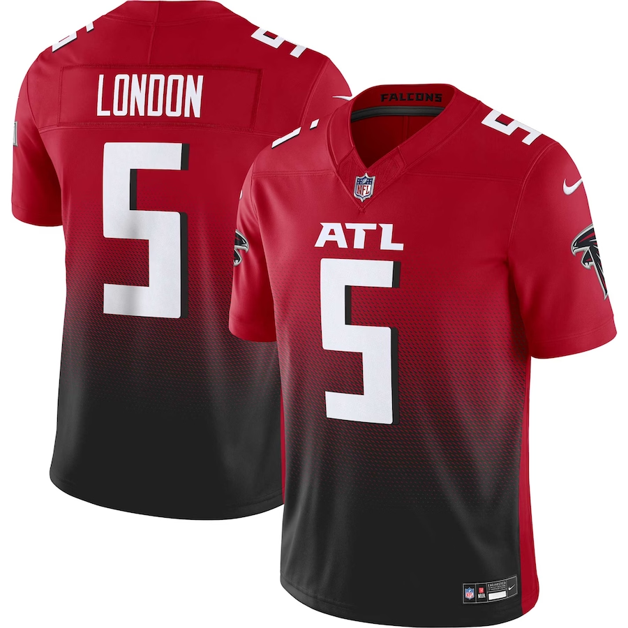 Atlanta Falcons #5 Drake London Nike Red Vapor F.U.S.E. Limited Jersey