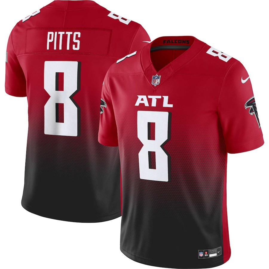 Atlanta Falcons #8 Kyle Pitts Nike Red Vapor F.U.S.E. Limited Jersey