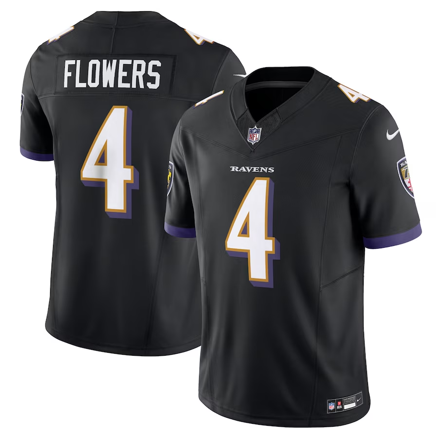 Baltimore Ravens #4 Zay Flowers Nike Black Alternate Vapor F.U.S.E. Limited Jersey