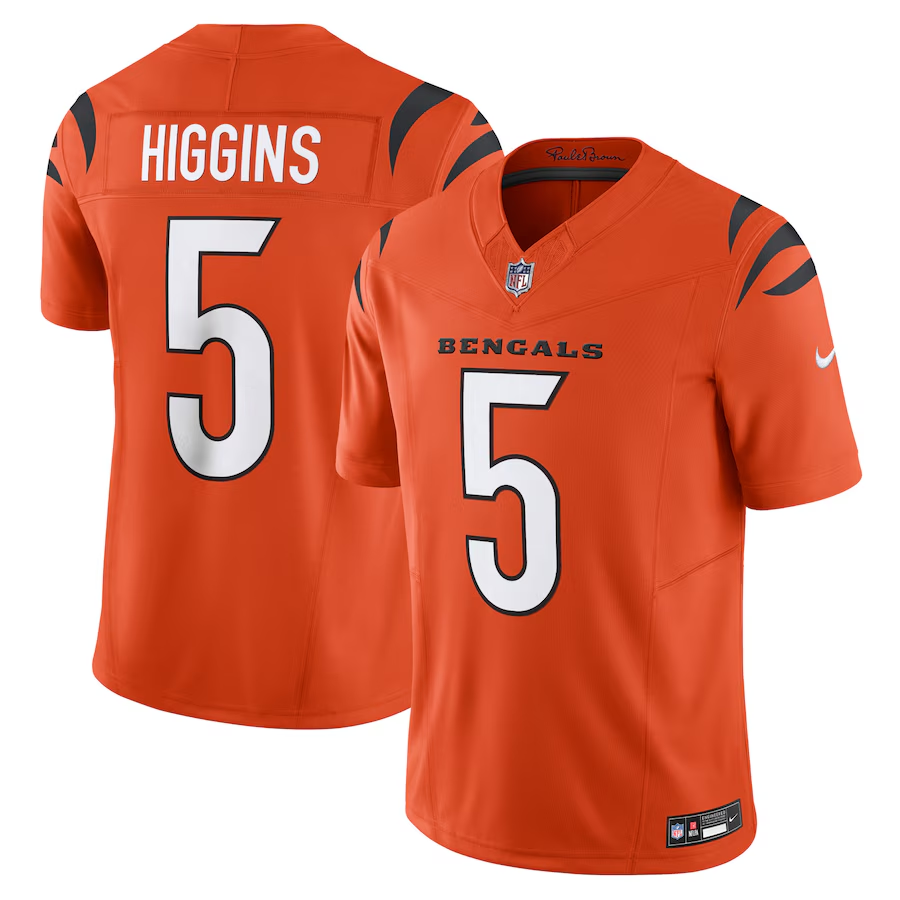Cincinnati Bengals #5 Tee Higgins Nike Orange Vapor F.U.S.E. Limited Jersey