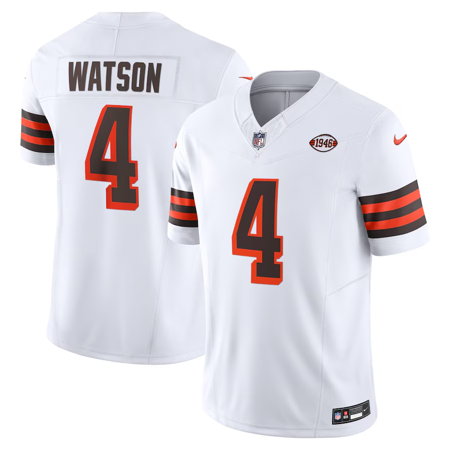 Cleveland Browns #4 Deshaun Watson Nike White Vapor F.U.S.E. Limited Jersey