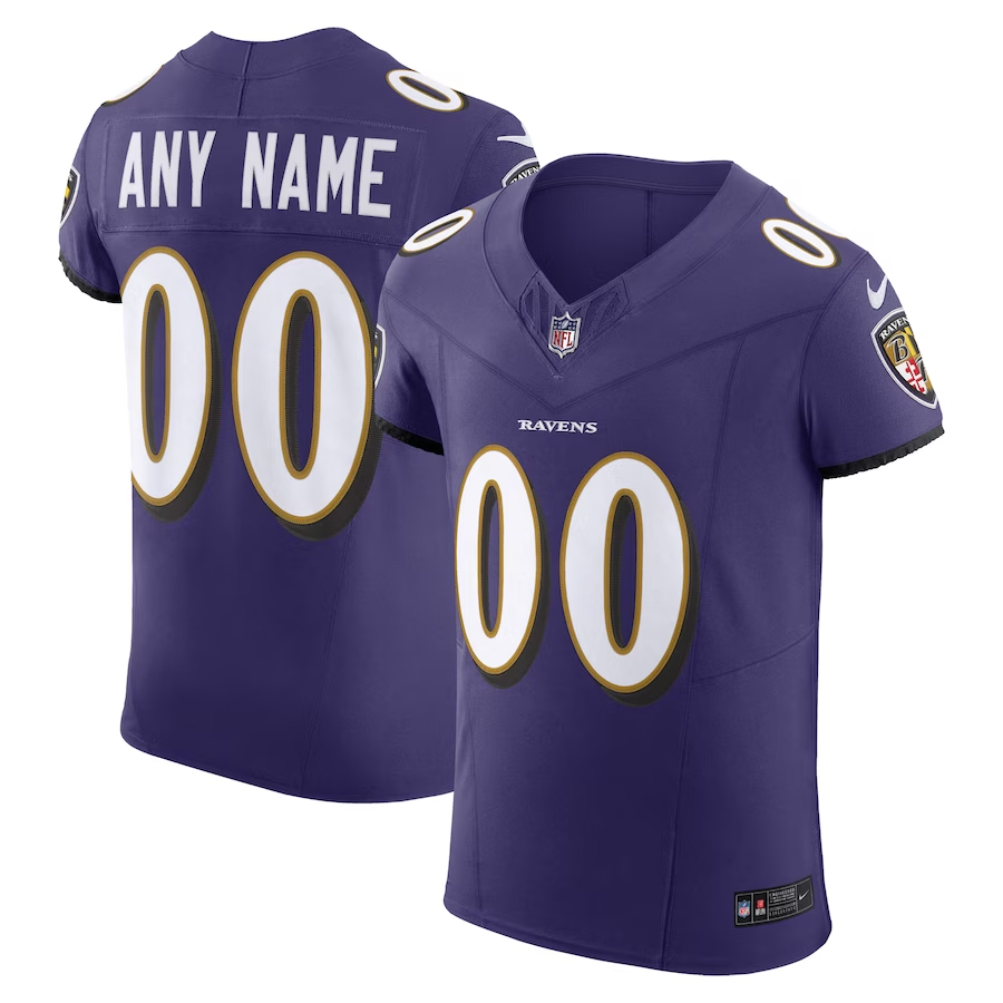 Customized Baltimore Ravens Nike Purple Vapor F.U.S.E. Elite Custom Jersey