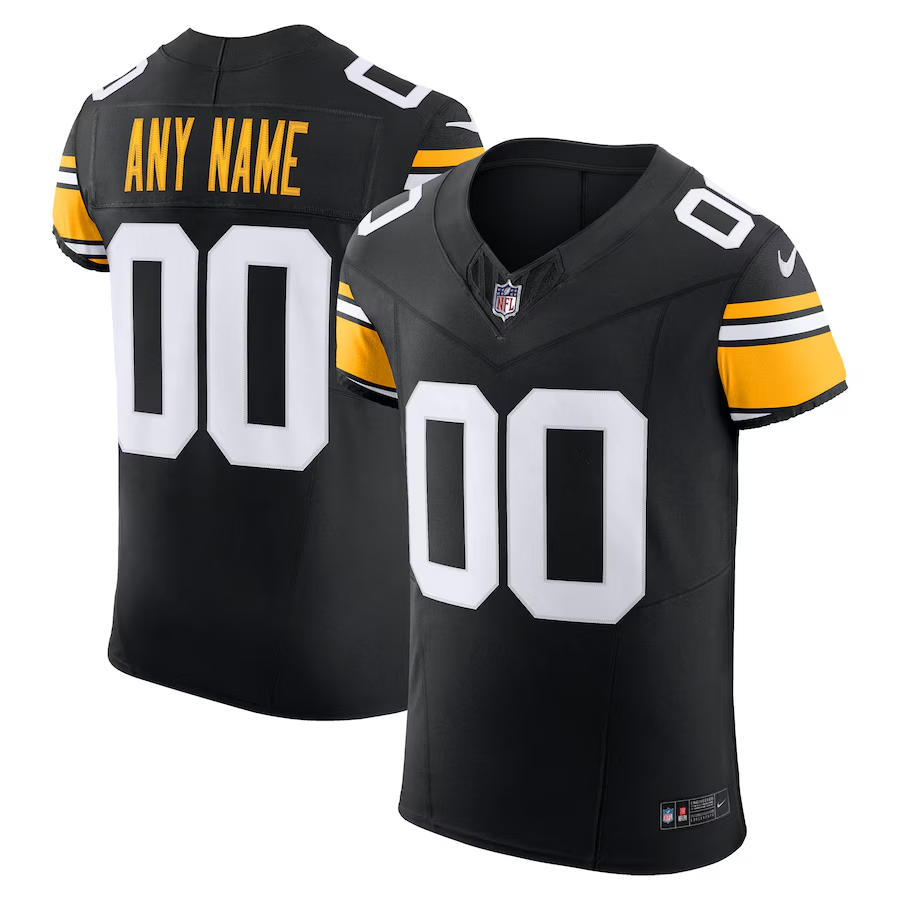 Customized Pittsburgh Steelers Black Nike Vapor F.U.S.E. Elite Custom Jersey