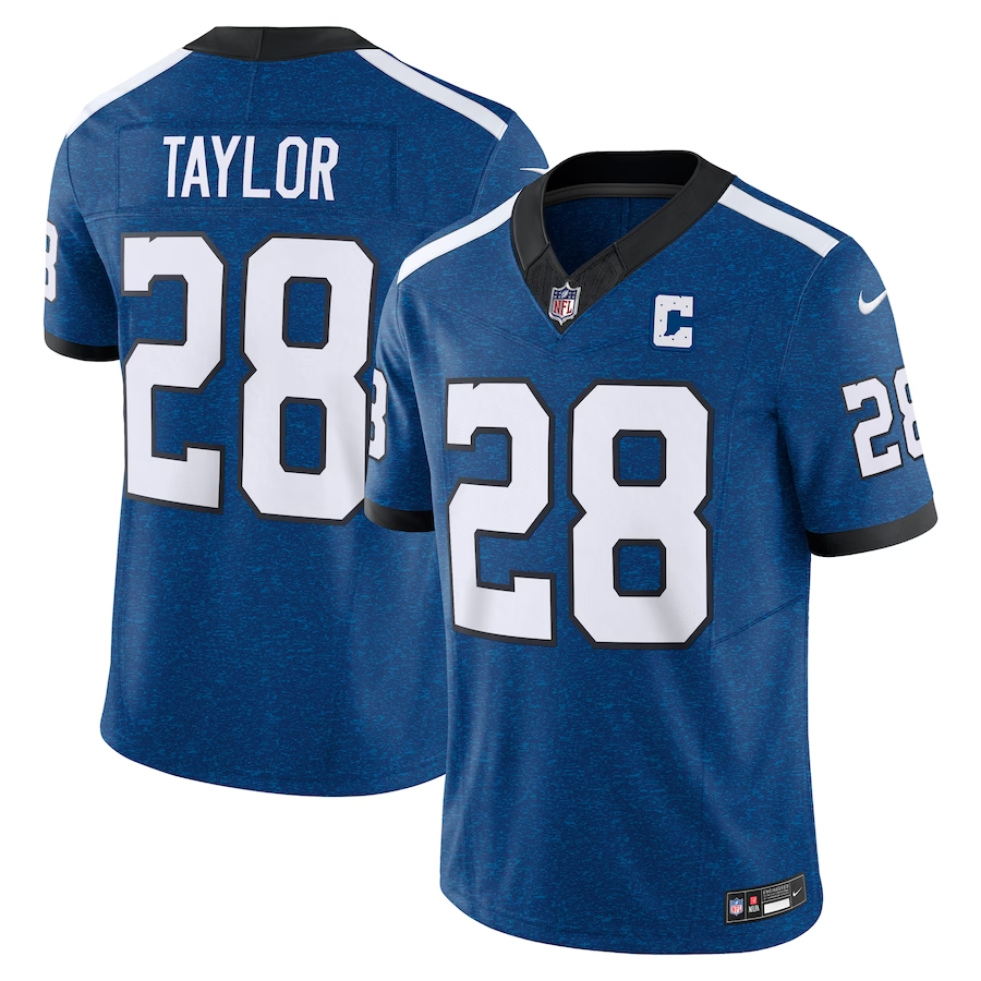 Indianapolis Colts #28 Jonathan Taylor Nike Blue Vapor F.U.S.E. Limited Jersey
