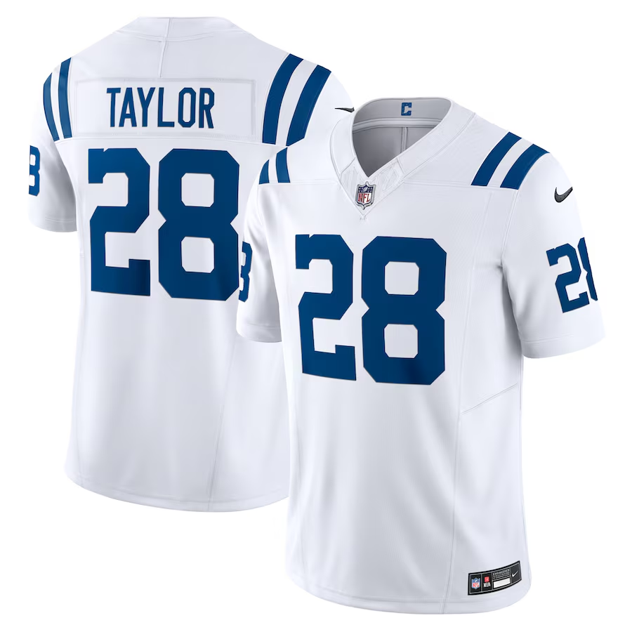 Indianapolis Colts #28 Jonathan Taylor Nike White Vapor F.U.S.E. Limited Jersey