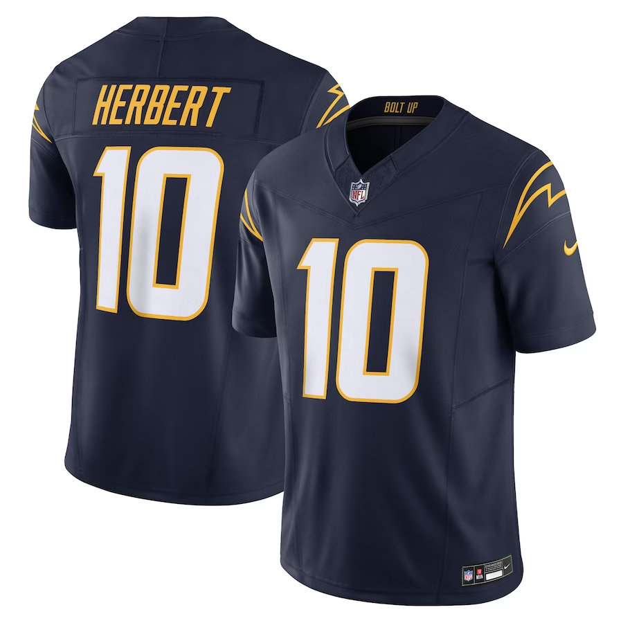 Los Angeles Chargers #10 Justin Herbert Nike Navy Vapor F.U.S.E. Limited Jersey