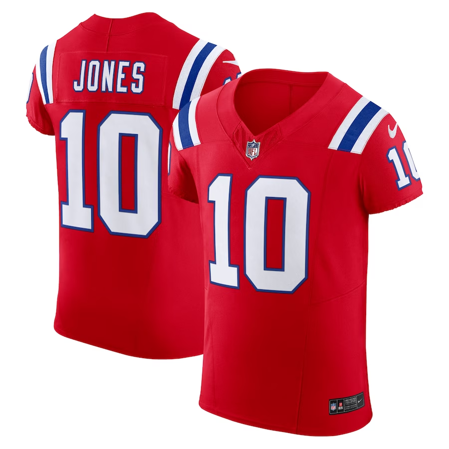 New England Patriots #10 Mac Jones Nike Red Alternate Vapor F.U.S.E. Elite Jersey