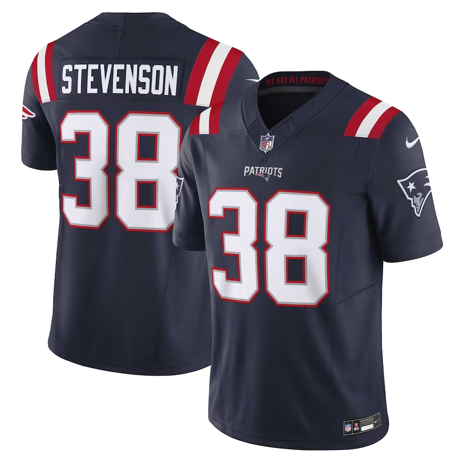 New England Patriots #38 Rhamondre Stevenson Nike Navy Vapor F.U.S.E. Limited Jersey