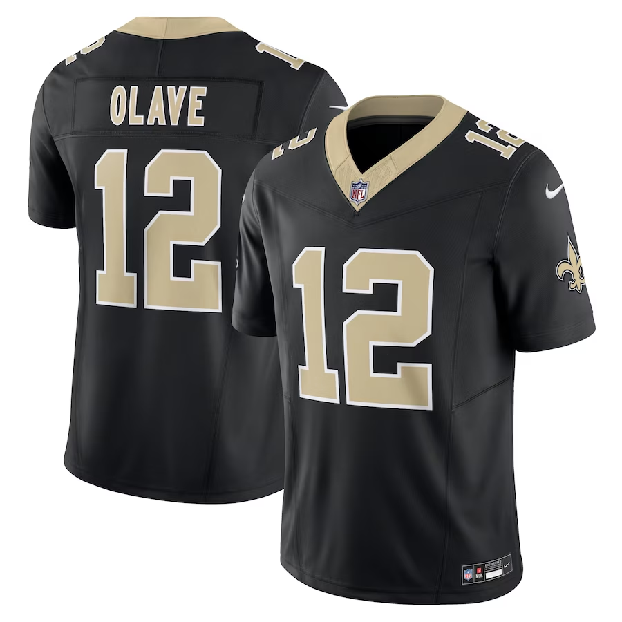 New Orleans Saints #12 Chris Olave Nike Black Vapor F.U.S.E. Limited Jersey