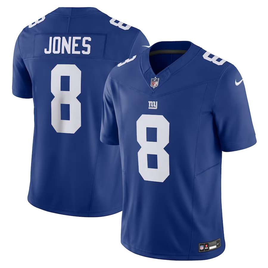 New York Giants #8 Daniel Jones Nike Royal Vapor F.U.S.E. Limited Jersey