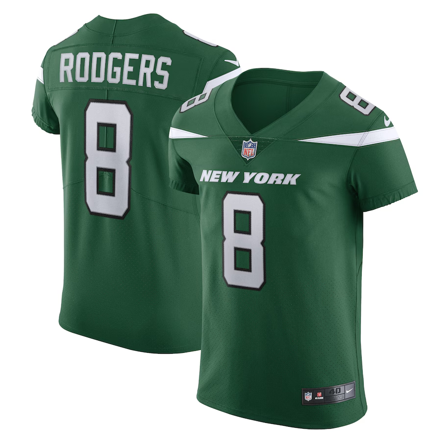 New York Jets #8 Aaron Rodgers Nike Gotham Green Alternate Vapor F.U.S.E. Elite Jersey