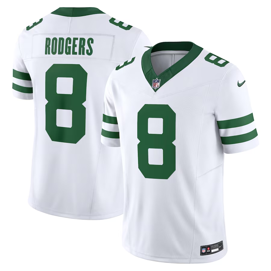 New York Jets #8 Aaron Rodgers Nike White Vapor F.U.S.E. Limited Jersey