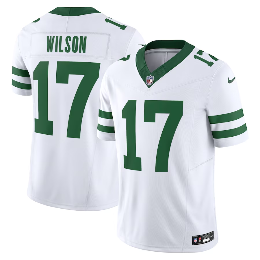 New York Jets #17Garrett Wilson Nike White Vapor F.U.S.E. Limited Jersey