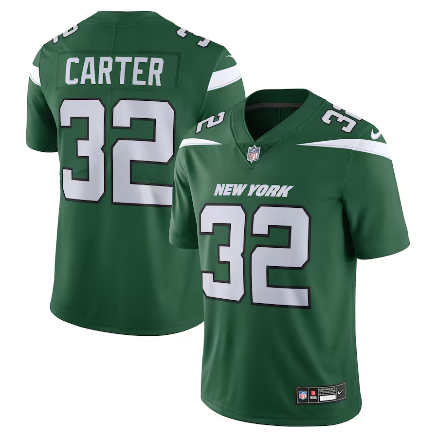 New York Jets #32 Michael Carter Nike Green Vapor F.U.S.E. Limited Jersey