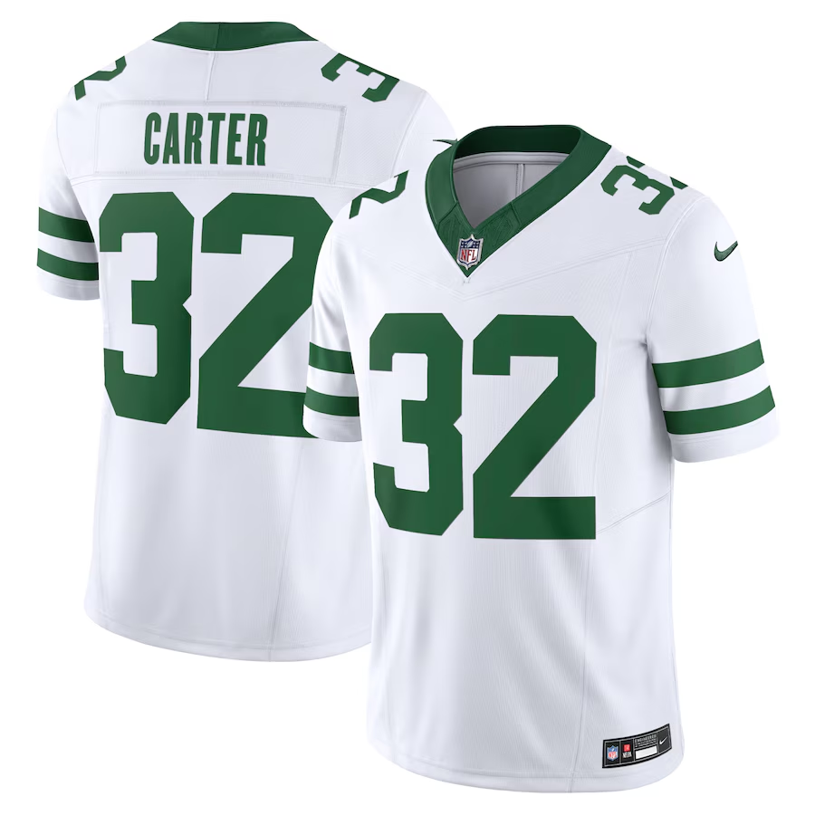 New York Jets #32 Michael Carter Nike White Vapor F.U.S.E. Limited Jersey