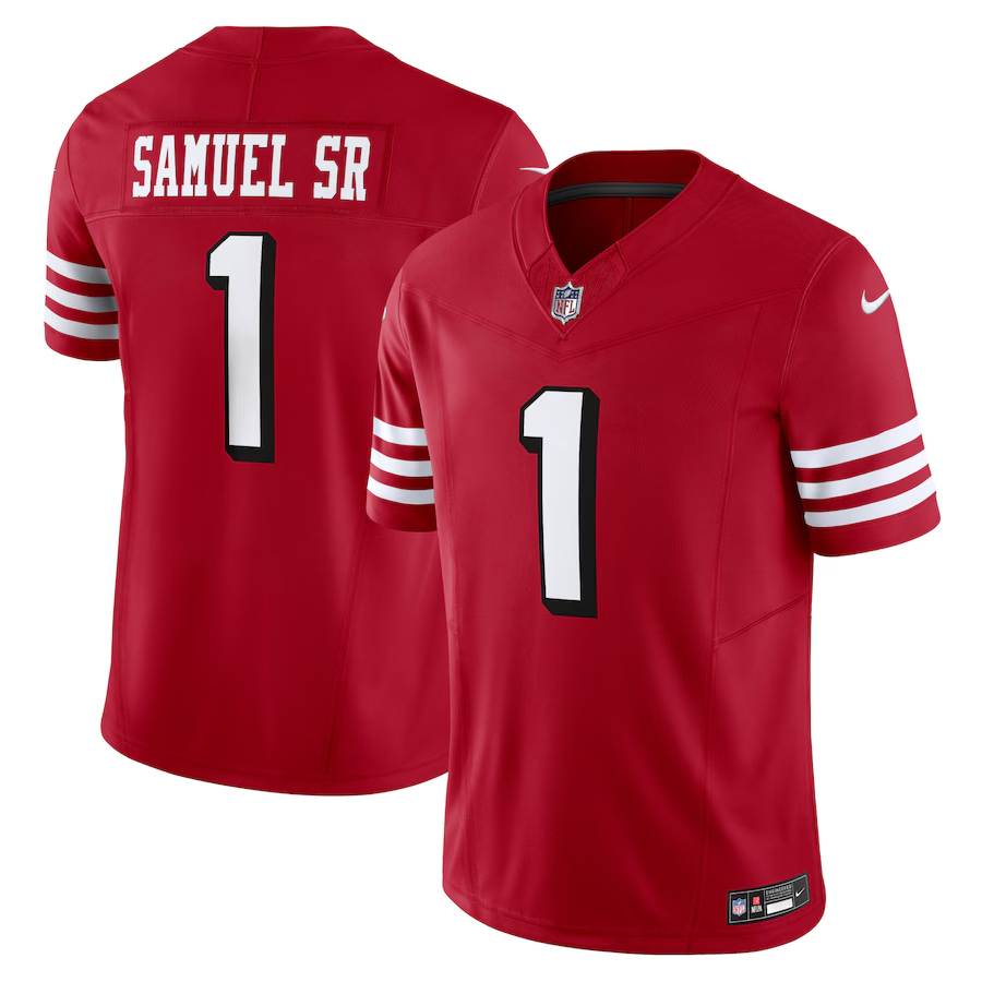San Francisco 49ers #1 Deebo Samuel Nike Sr Scarlet Alternate Vapor F.U.S.E. Limited Jersey