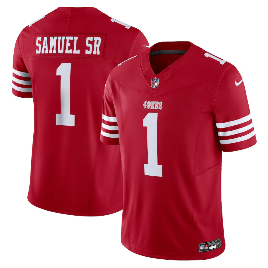 San Francisco 49ers #1 Deebo Samuel Nike Sr Scarlet Vapor F.U.S.E. Limited Jersey