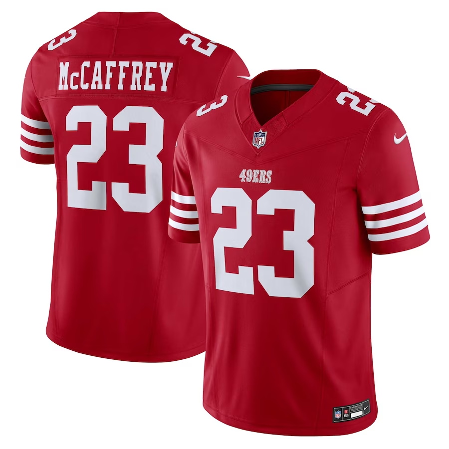 San Francisco 49ers #23 Christian McCaffrey Nike Scarlet Vapor F.U.S.E. Limited Jersey