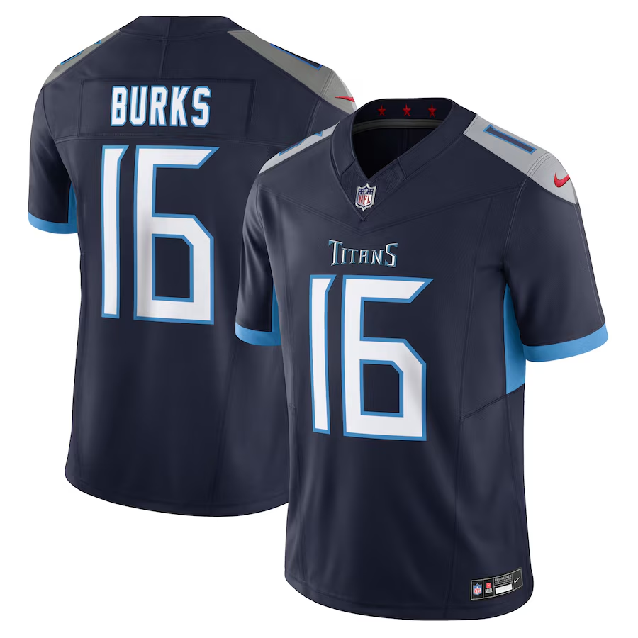 Tennessee Titans #16 Treylon Burks Nike Navy Vapor F.U.S.E. Limited Jersey
