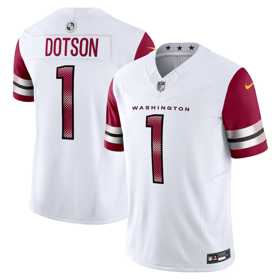 Washington Commanders #1 Jahan Dotson Nike White Vapor F.U.S.E. Limited Jersey