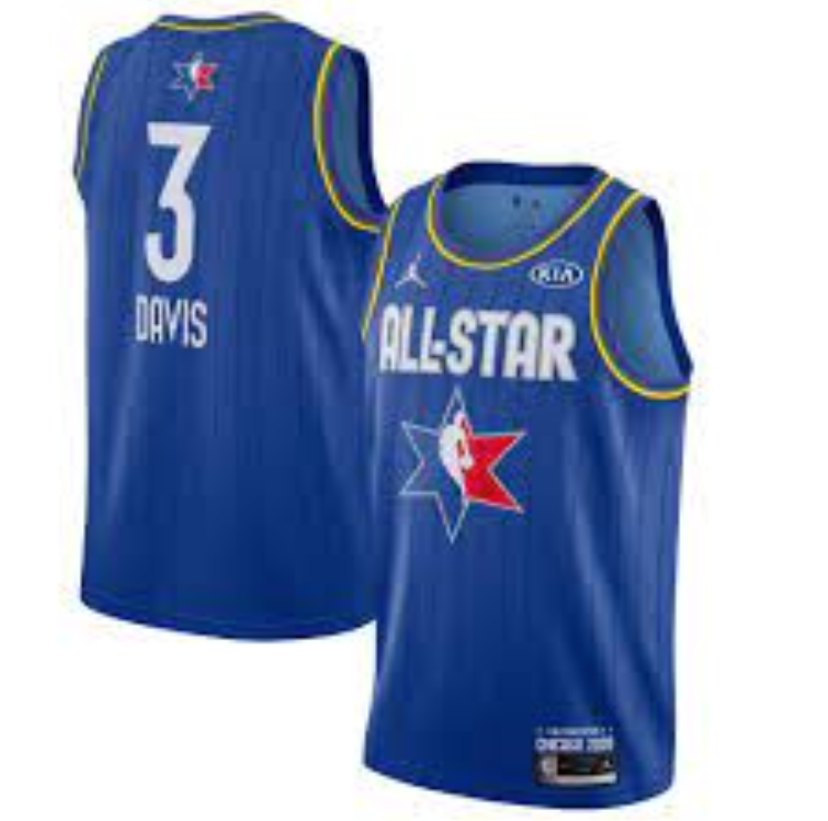 Men’s Los Angeles Lakers #3 Anthony Davis Blue Jordan Brand 2020 All-Star Game Swingman Stitched NBA Jersey