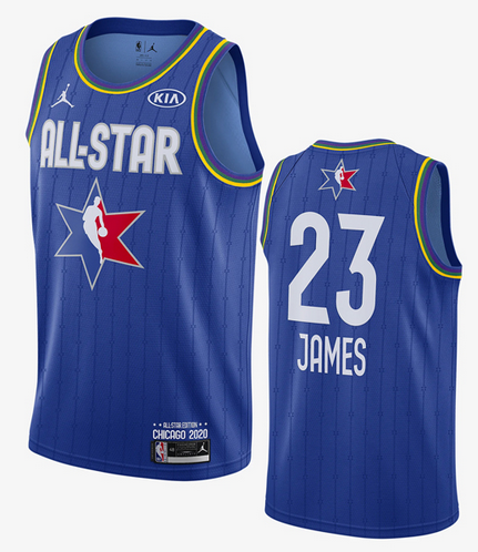 Men’s Los Angeles Lakers #23 LeBron James Blue Jordan Brand 2020 All-Star Game Swingman Stitched NBA Jersey
