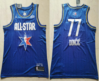 Men’s Dallas Mavericks #77 Luka Doncic Blue Jordan Brand 2020 All-Star Game Swingman Stitched NBA Jersey